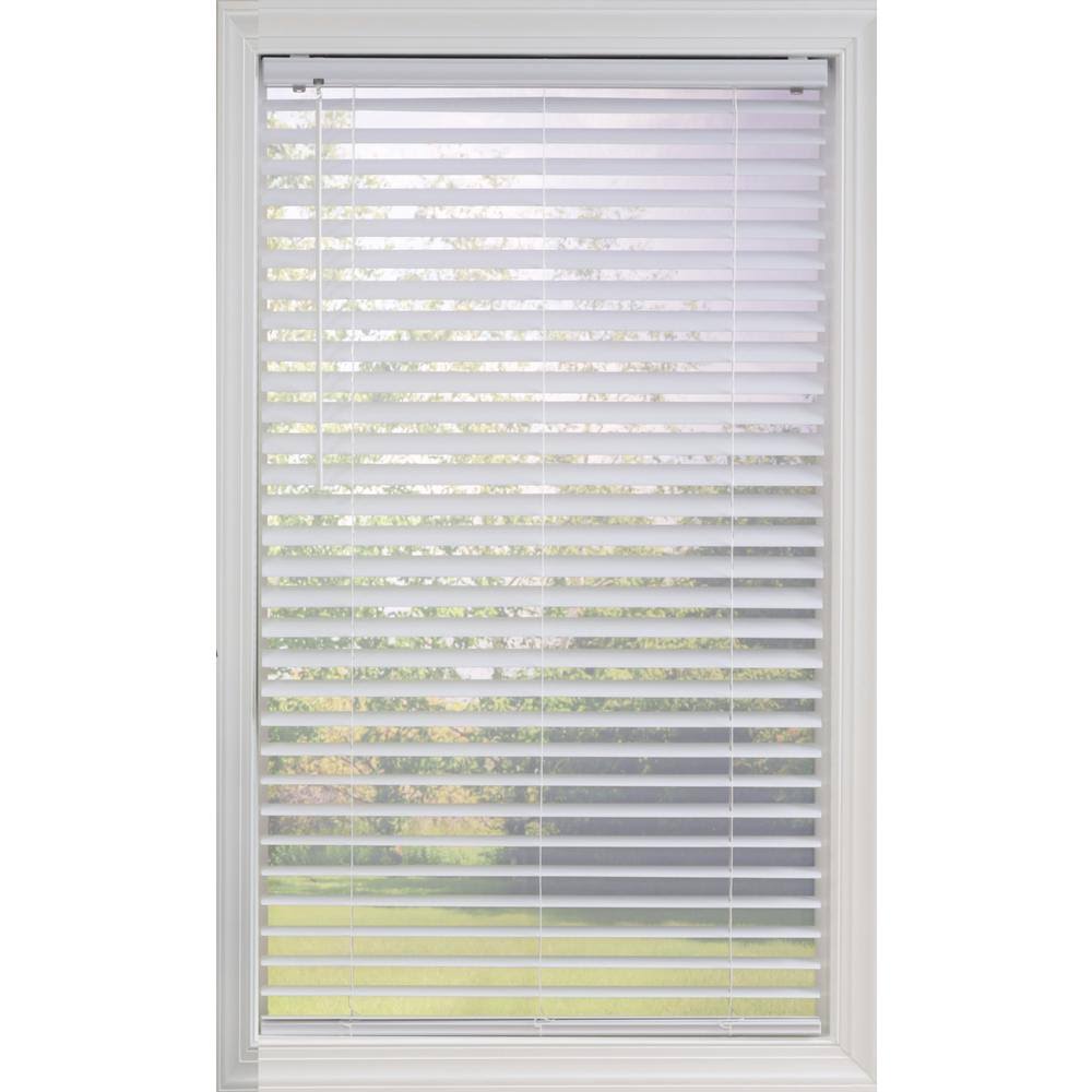 White Cordless Room Darkening Vinyl Blinds with 2 in. Slats 58.5 in. W x 72 in. L U533
