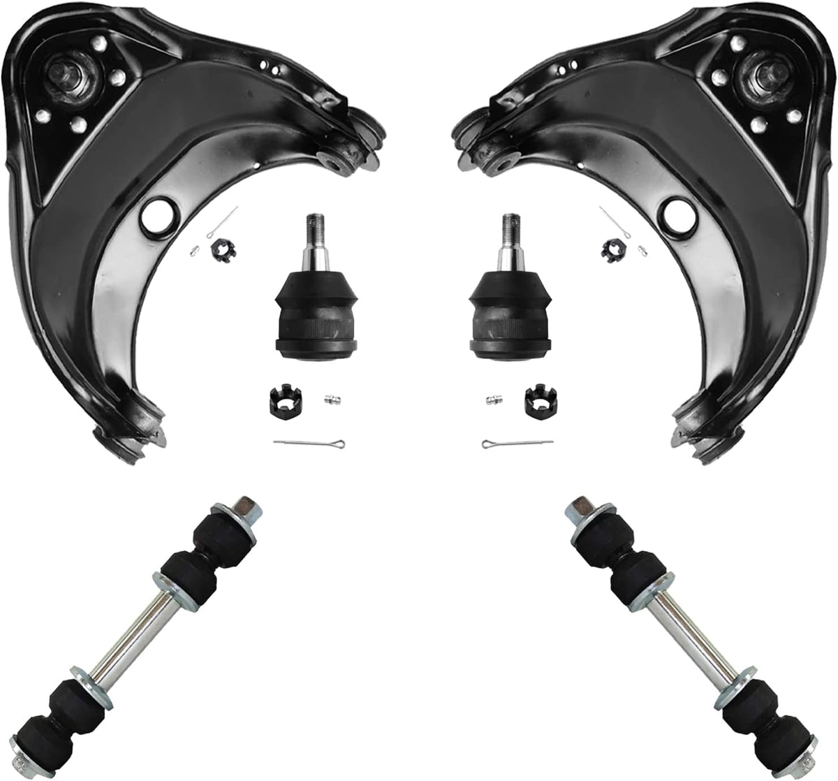 Front Upper Control Arms with Ball Joints and Sway Bars 6pc Set T469