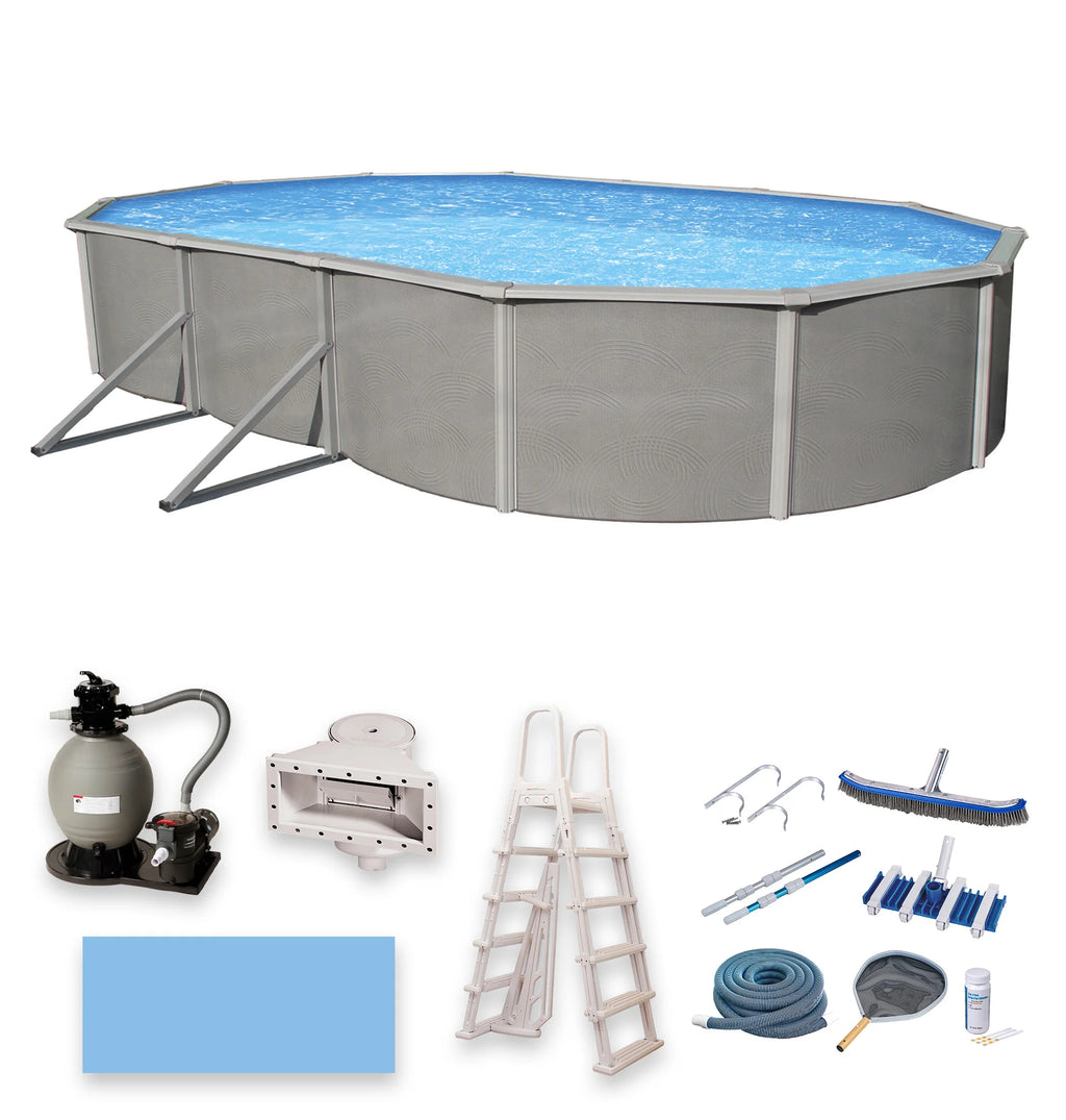 18-ft x 33-ft Oval 52-in Deep Metal Wall Swimming Pool Z3811