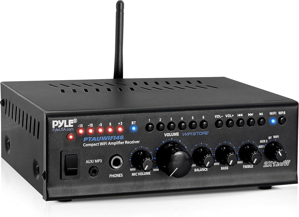 2X40W Bluetooth Power Amplifier System with RCA, USB, AUX, Headphone, Mic Input F55222