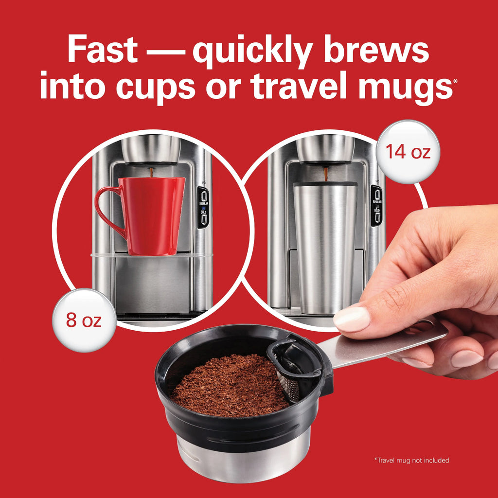 Single-Serve Coffee Maker, 14 oz. Stainless Steel B36120