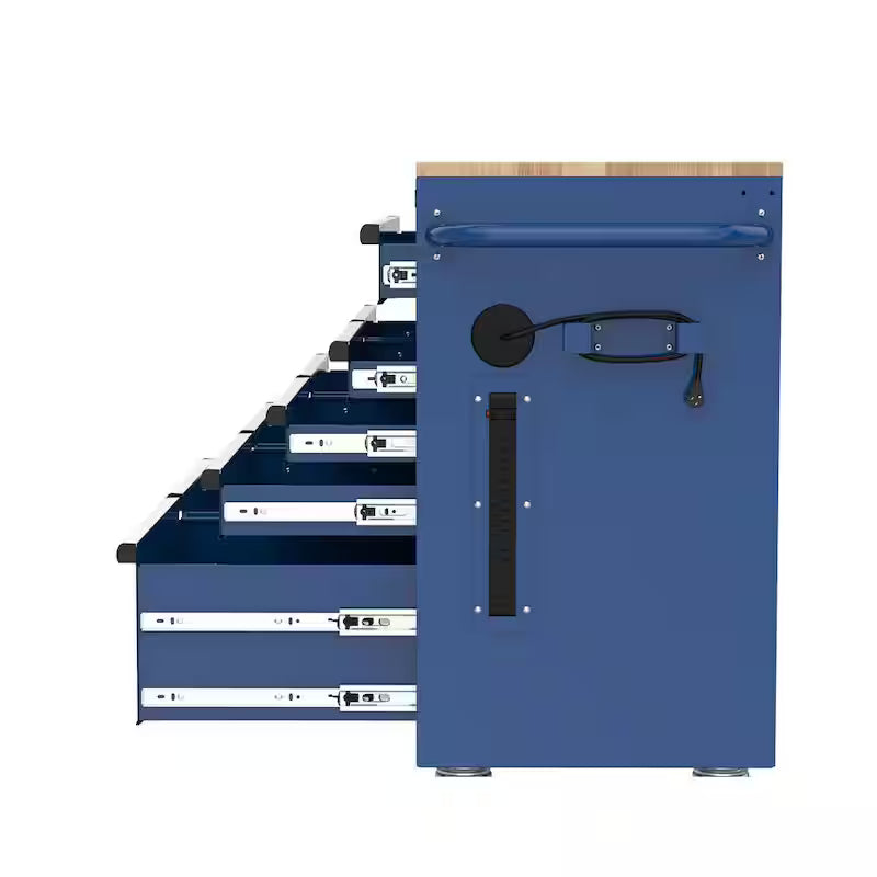46 in. Gloss Blue Mobile Workbench Cabinet D2572