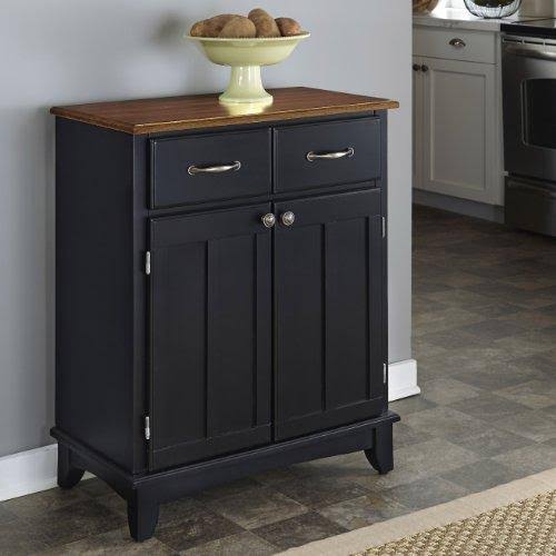 Black Cottage Oak Wood Top Buffet L56056