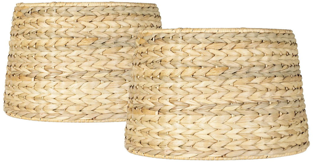 Set of 2 Woven Seagrass Drum Lamp Shades Z60618