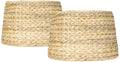 Set of 2 Woven Seagrass Drum Lamp Shades Z60618
