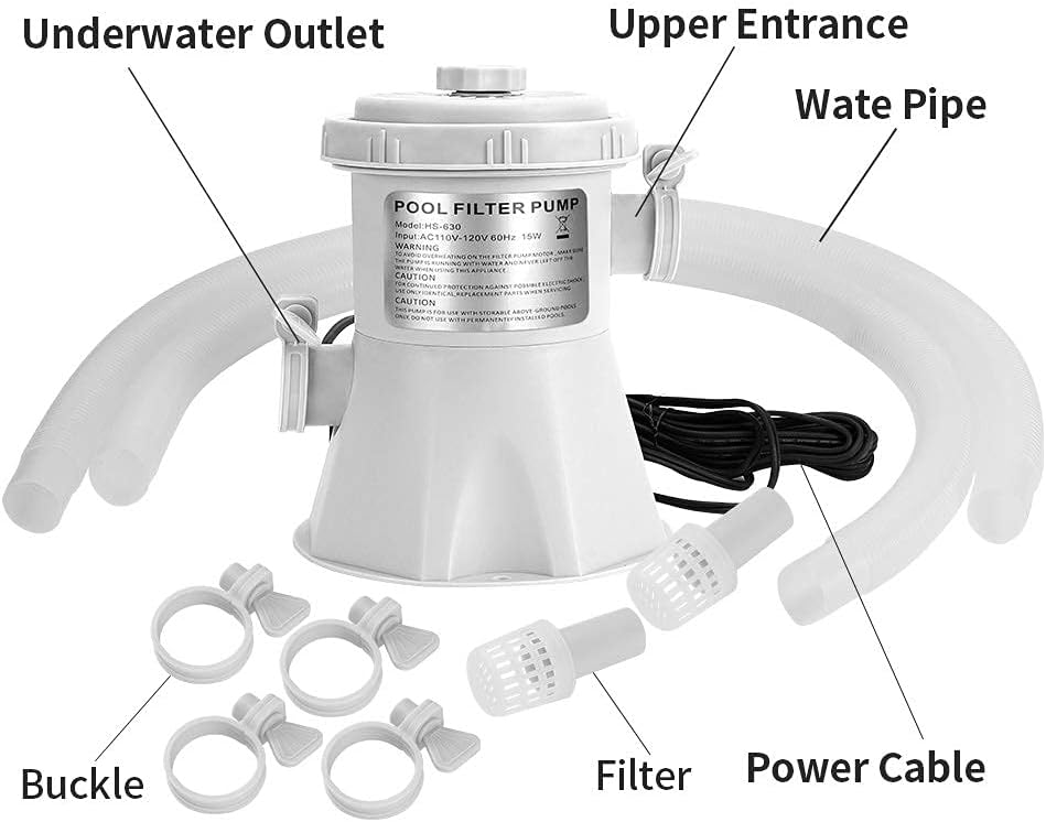Clear Cartridge Pool Filter Pump, 300 GPH, 110-120V A7457