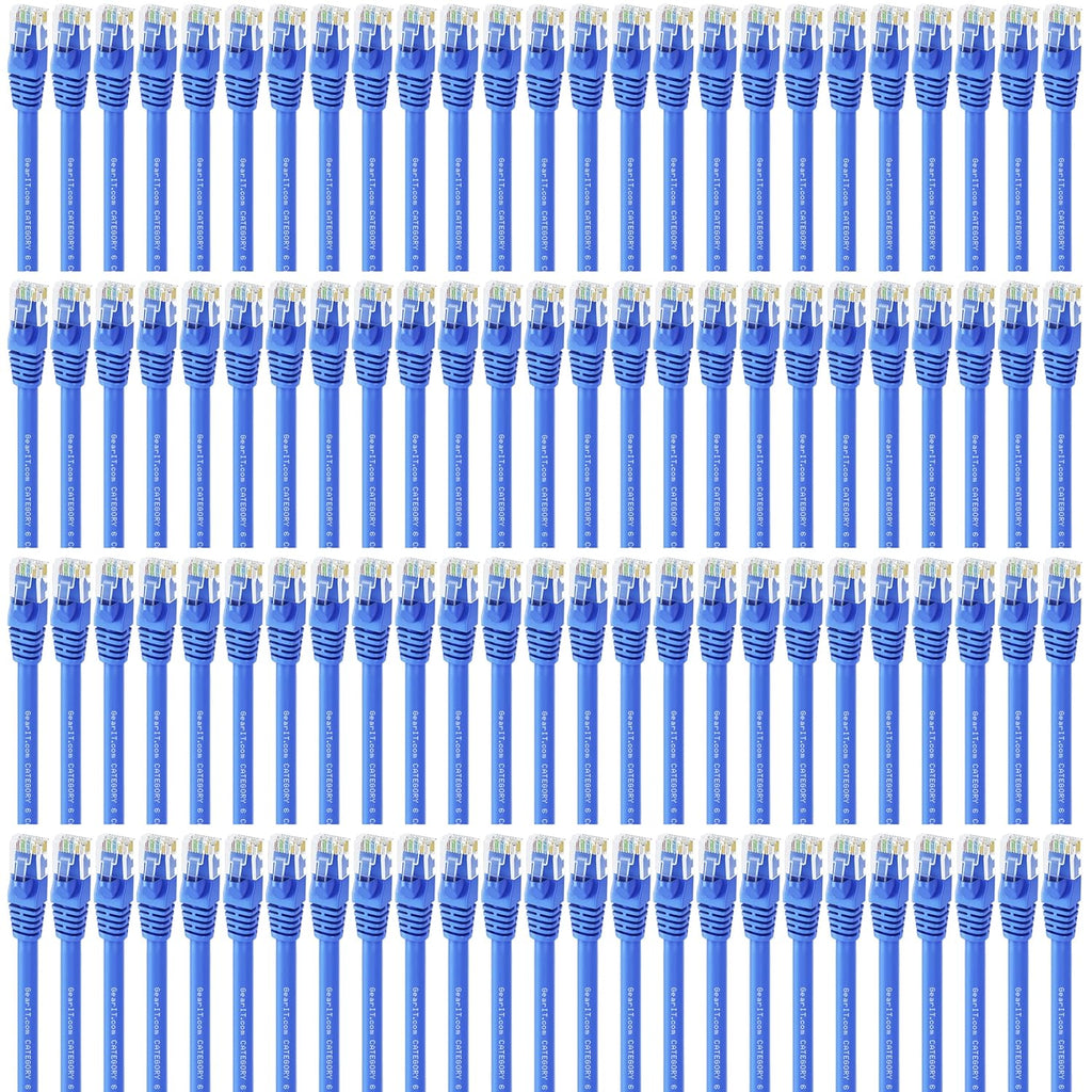 Cat 6 Ethernet Cable 1 ft (100-Pack) Blue Y97426