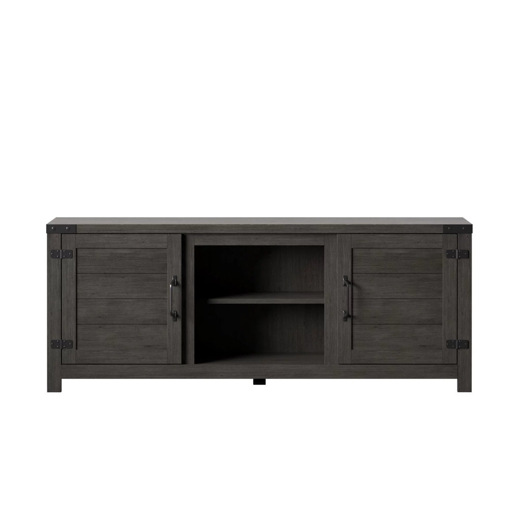 Weathered Gray TV Stand with Planked Doors X69240