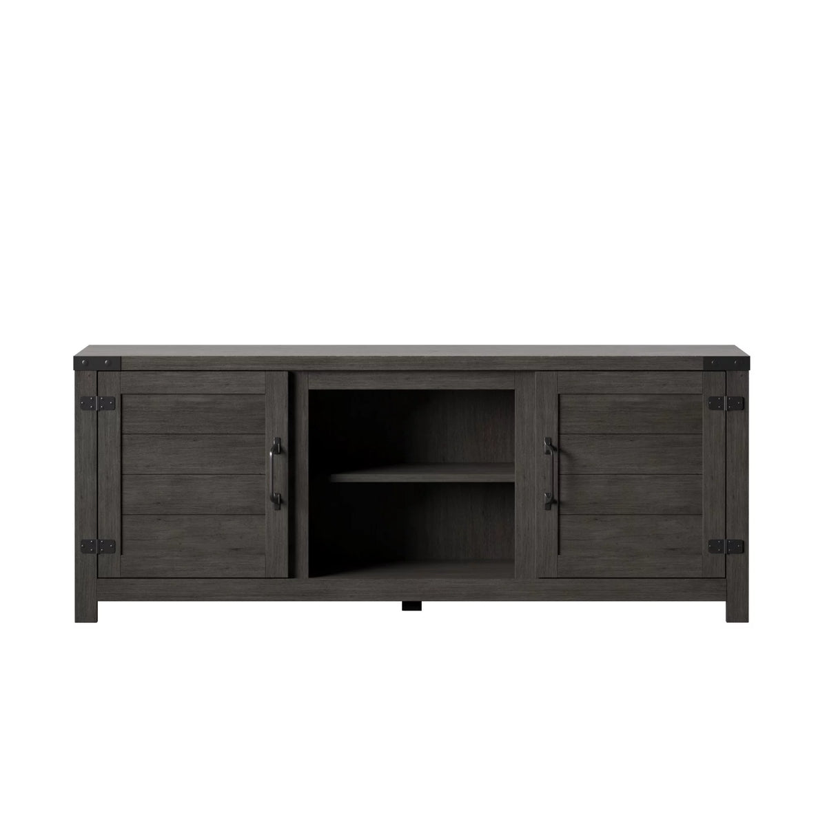 Weathered Gray TV Stand with Planked Doors X69240