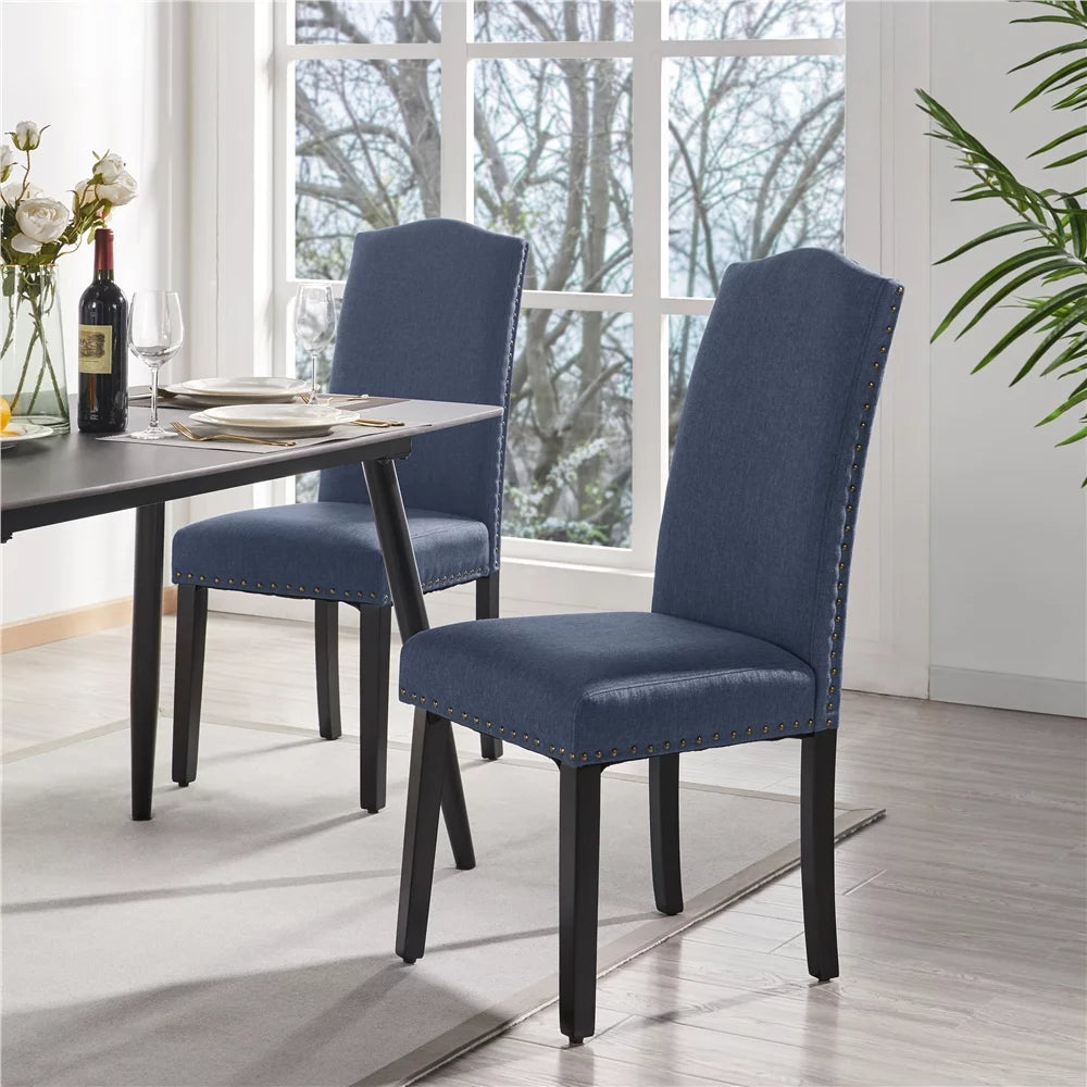 Fabric Upholstered Dining Chair Set of 2 Blue H860047