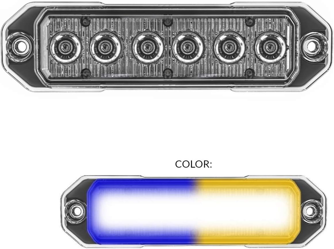 Red/Blue 18W LED Strobe Light, Pack of 2 B690