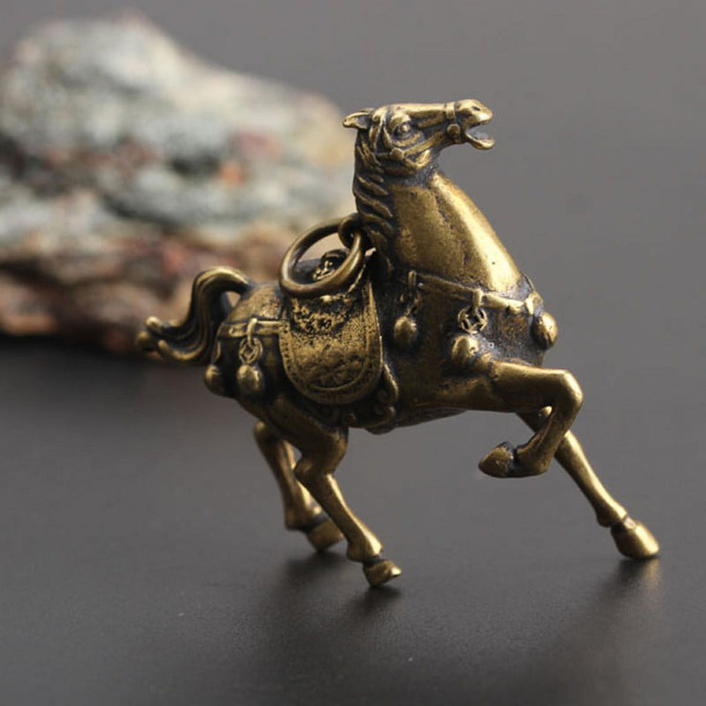 Copper Race Horse Miniature Figurines Ornament Decorations Z92103