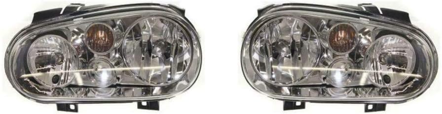Headlight for 1999-2002 Volkswagen Cabrio Driver and Passenger Side w/Bulbs H235