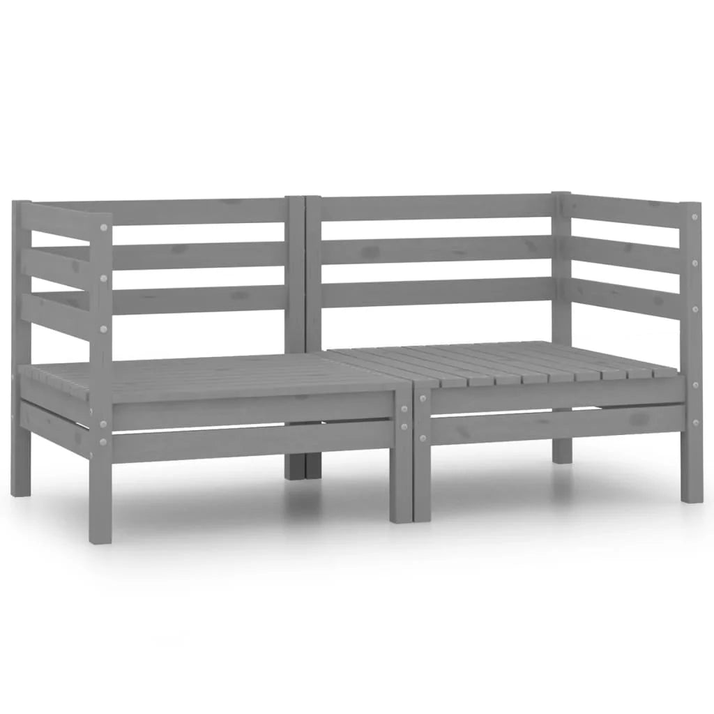2-Seater Gray Solid Wood Sofa N27170