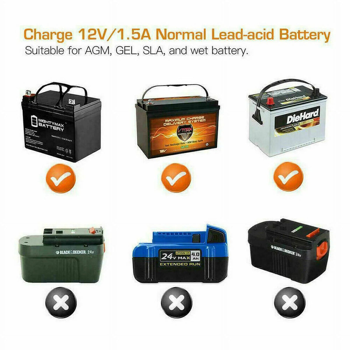 12V Smart Car Battery Charger with Digital Display Y523889