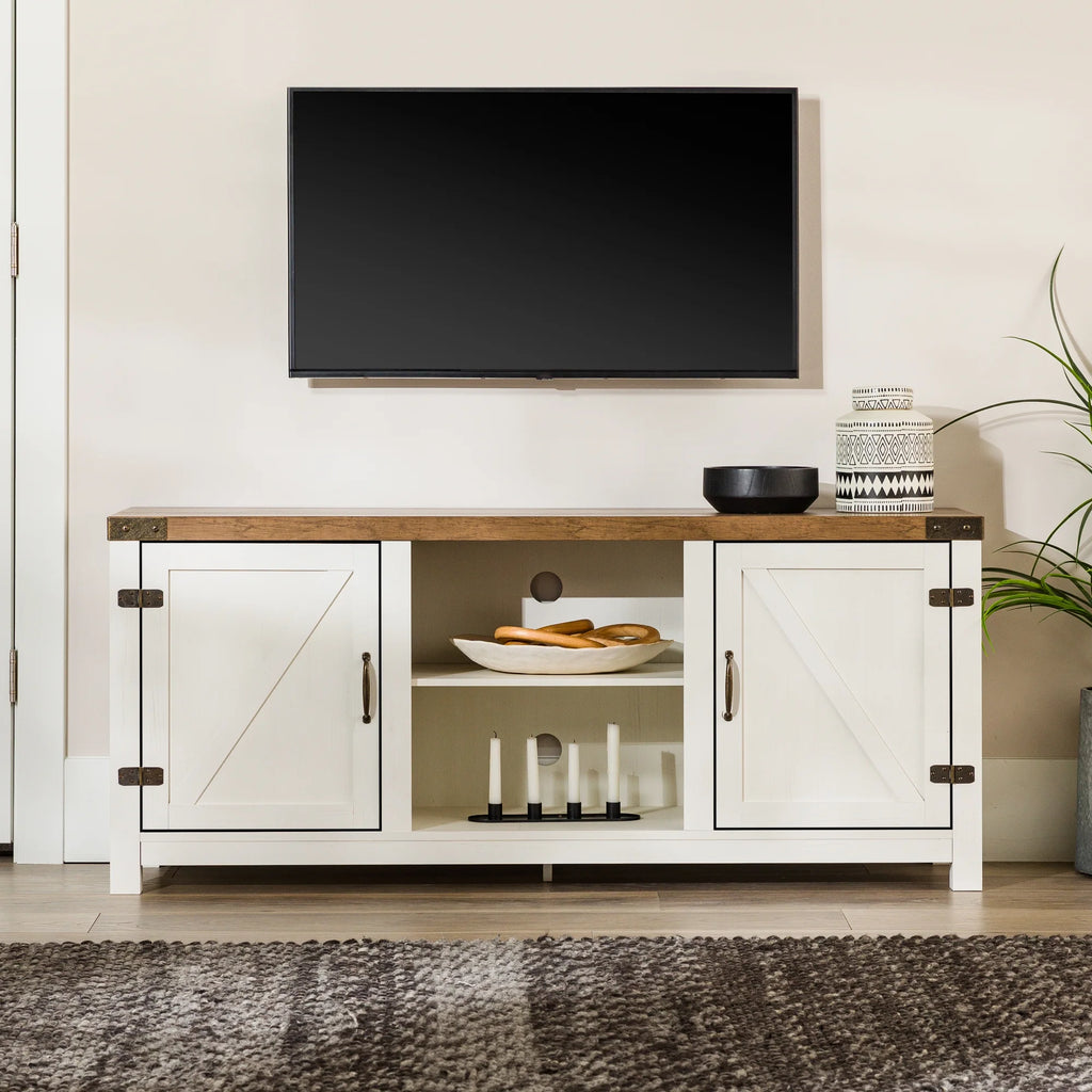 White Barn Door TV Stand Z13702