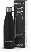 Carbon Black Stainless Steel Water Bottle 500ml Insulated Reusable X242816