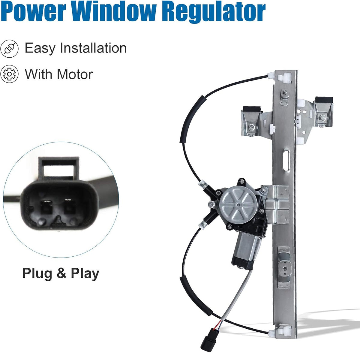 Power Window Regulator with Motor Passenger Side Rear Right, Pack of 2 M38392