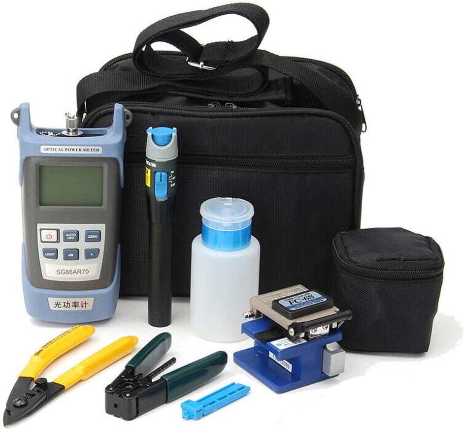 FC-6S FTTH Optic Kit Fiber Cleaver Optical Power Meter Visual Fault Locator Black X900