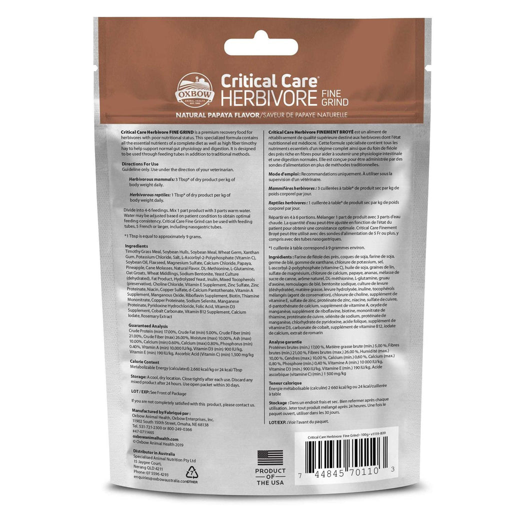 Critical Care Fine Grind Pet Supplies K1059