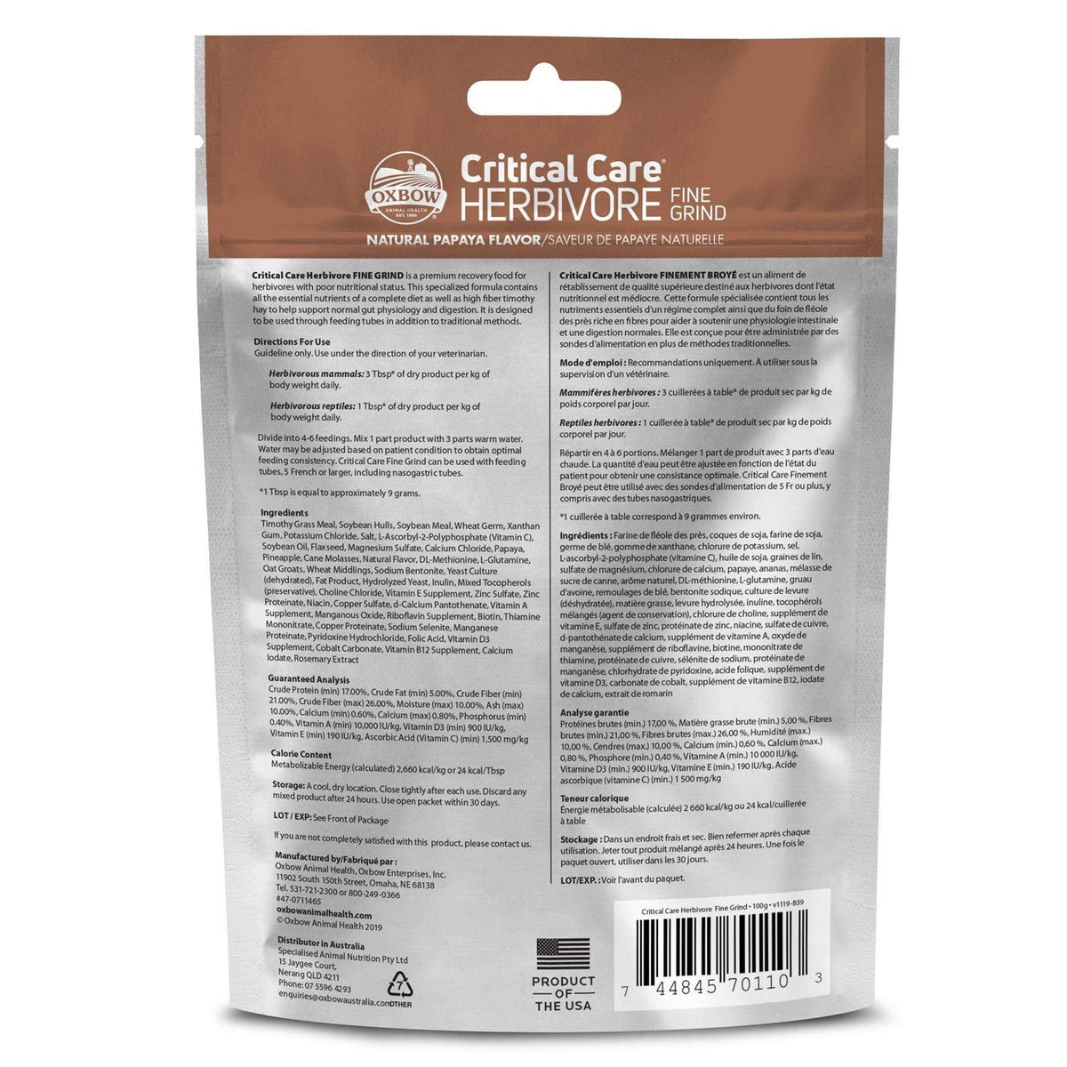 Critical Care Fine Grind Pet Supplies K1059