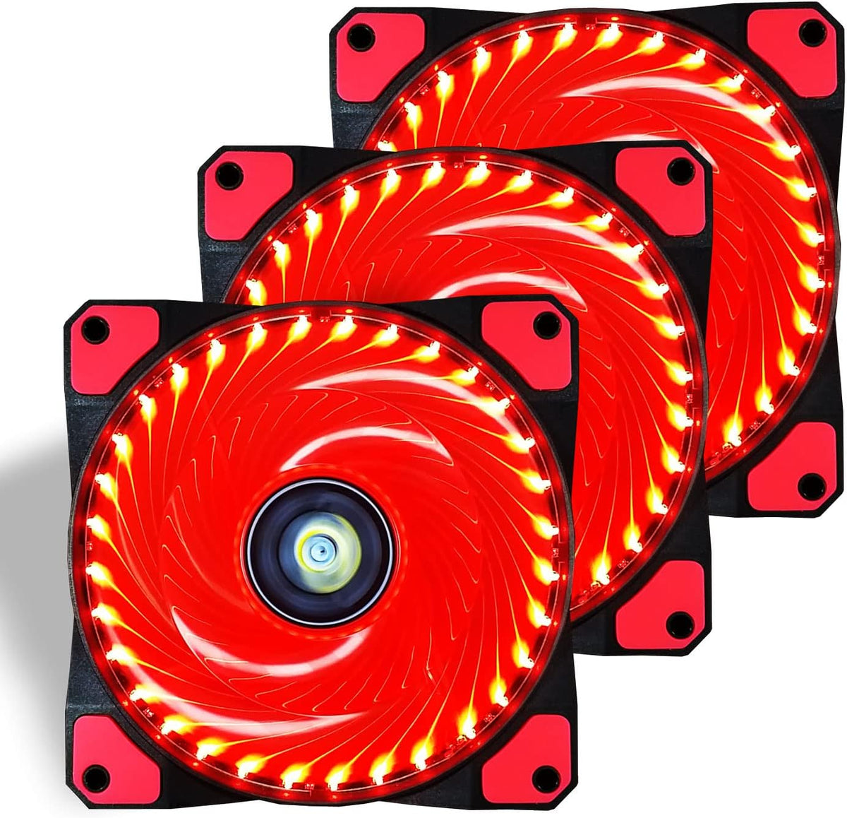 Blue 3 Pcs 120mm LED Case Fan D38189