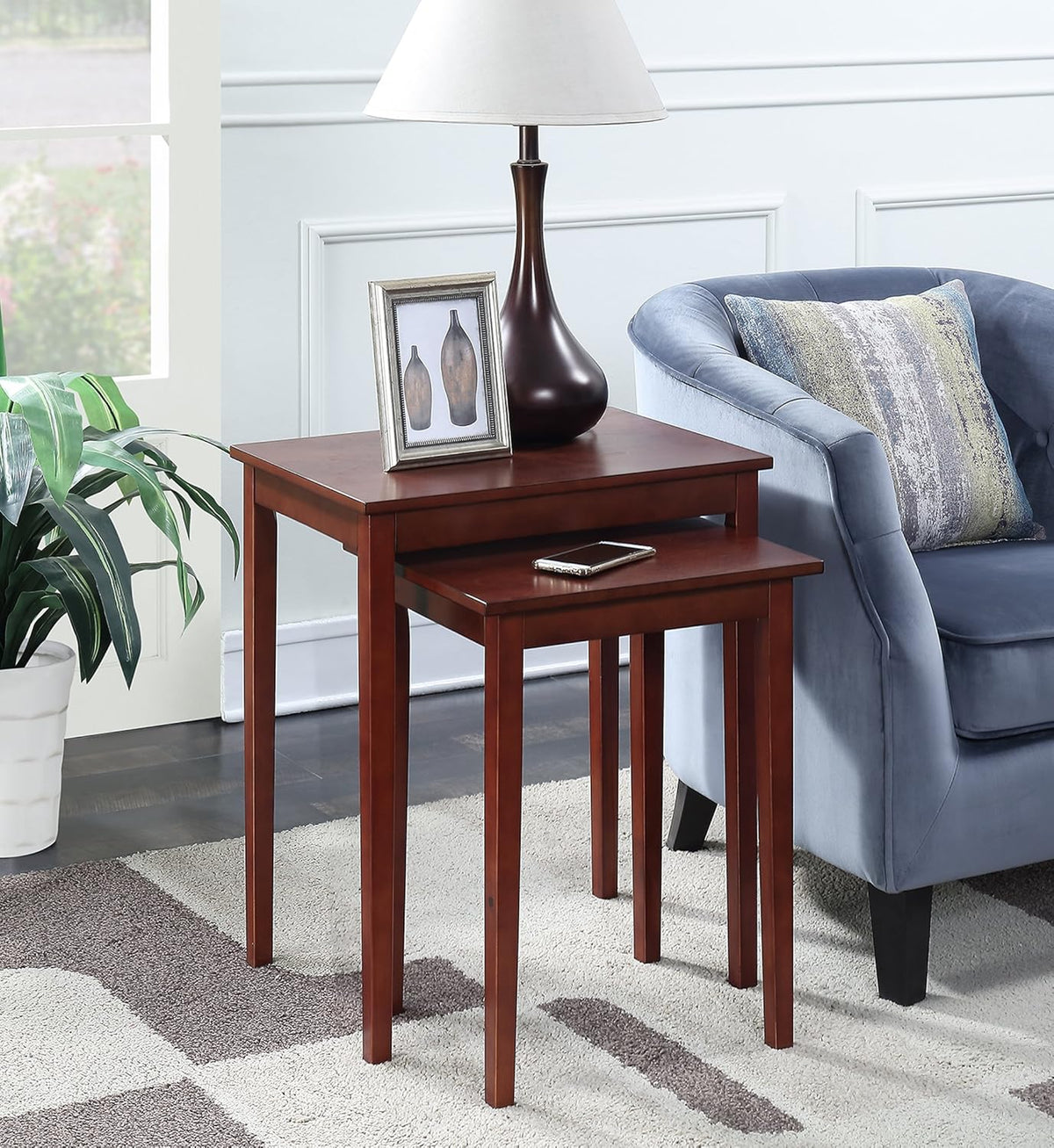 Mahogany Accent End Table Pack of 2 F97294
