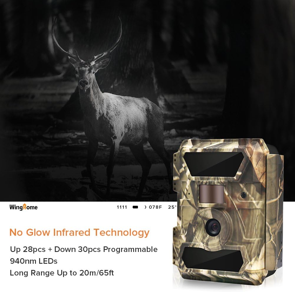 Trail Camera with Night Vision No Glow, 0.4s Trigger Time Waterproof D263509