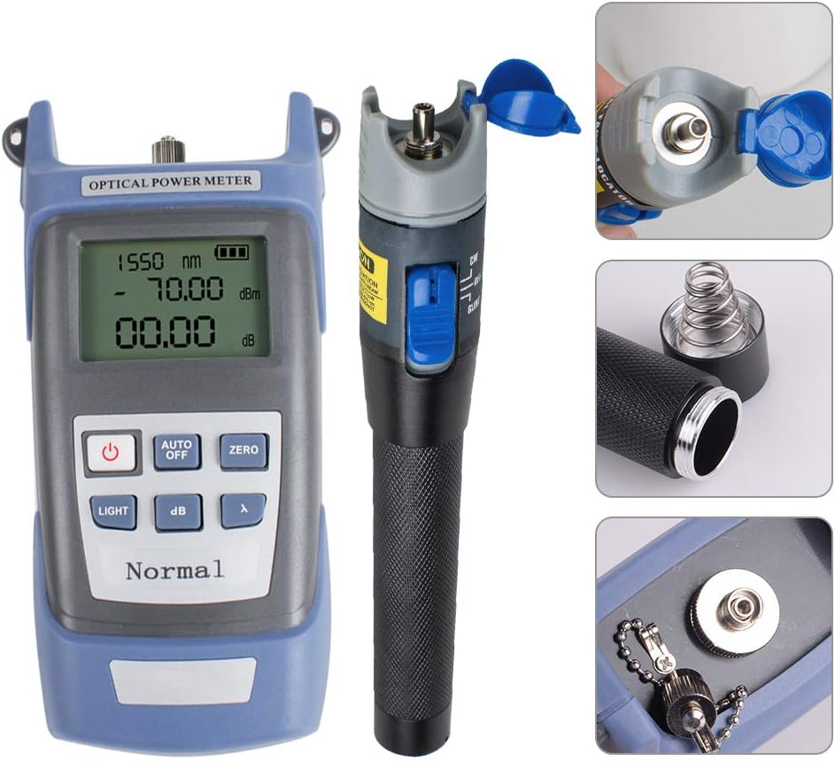 FC-6S FTTH Optic Kit Fiber Cleaver Optical Power Meter Visual Fault Locator Black X900