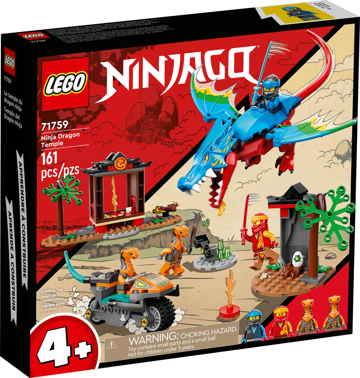 Ninja Dragon Temple Set with Toy Motorcycle and Minifigures O99625