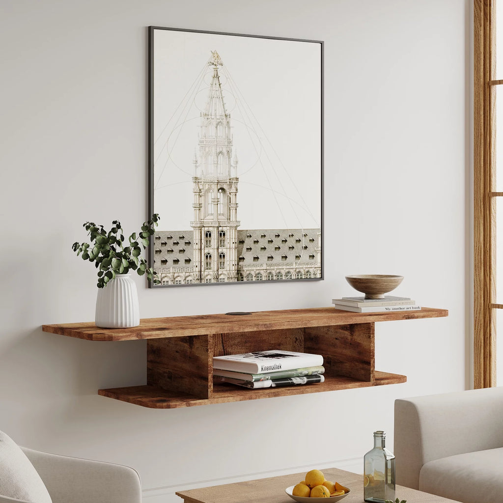 Wall Mount TV Stand up to 50" Walnut Y140