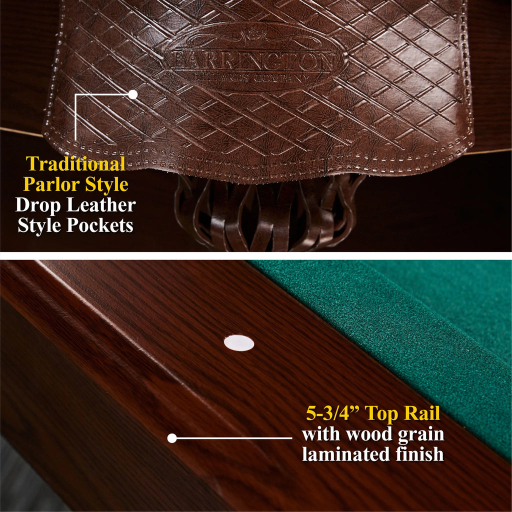 Burgundy Pool Table with Cue Rack and Dartboard Set I67912