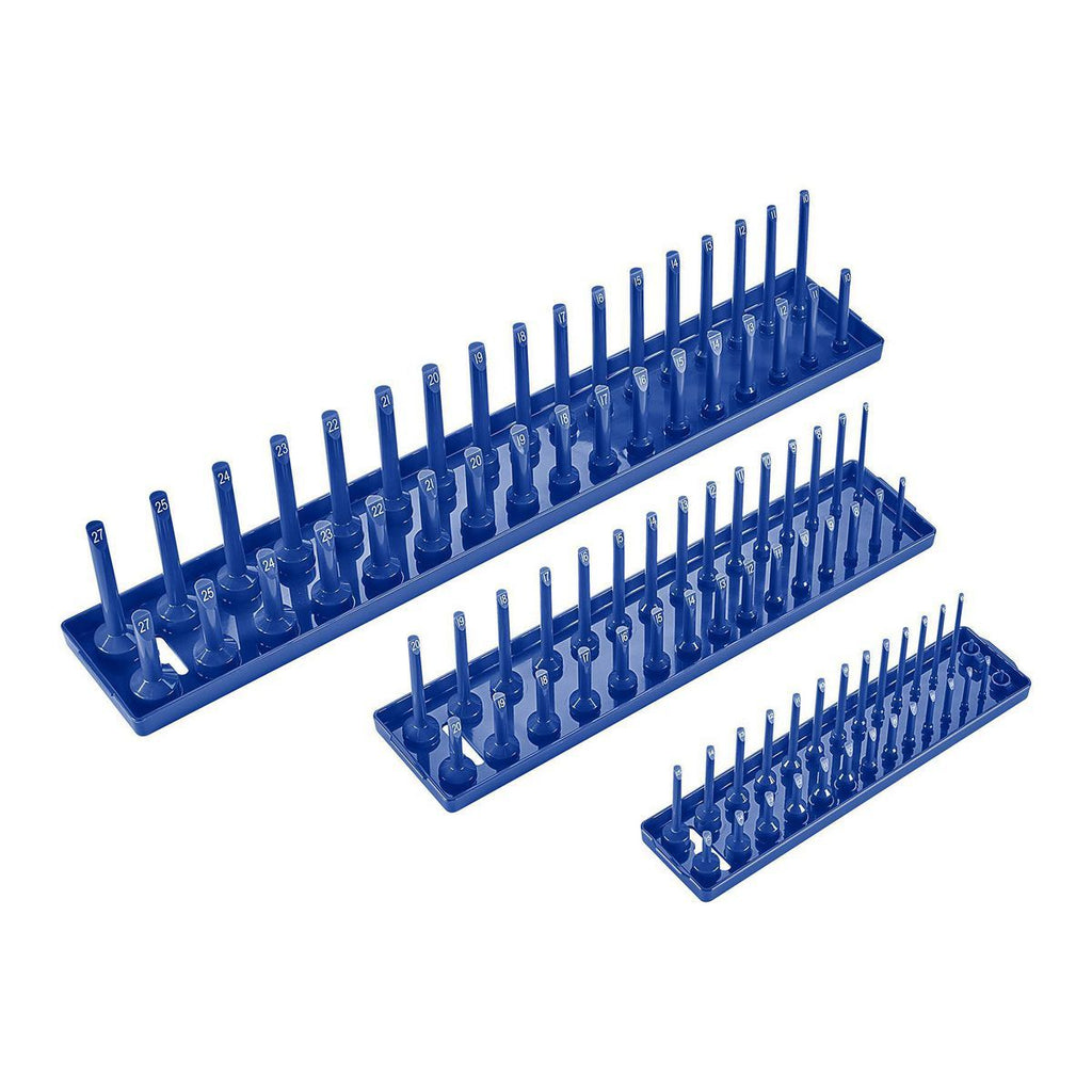 3 Piece Blue Metric Socket Tray L45955