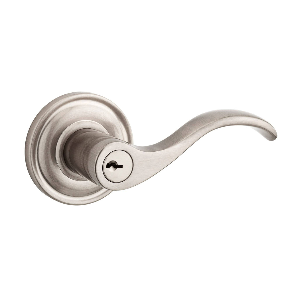 Satin Brass Keyed Entry Lever T671267