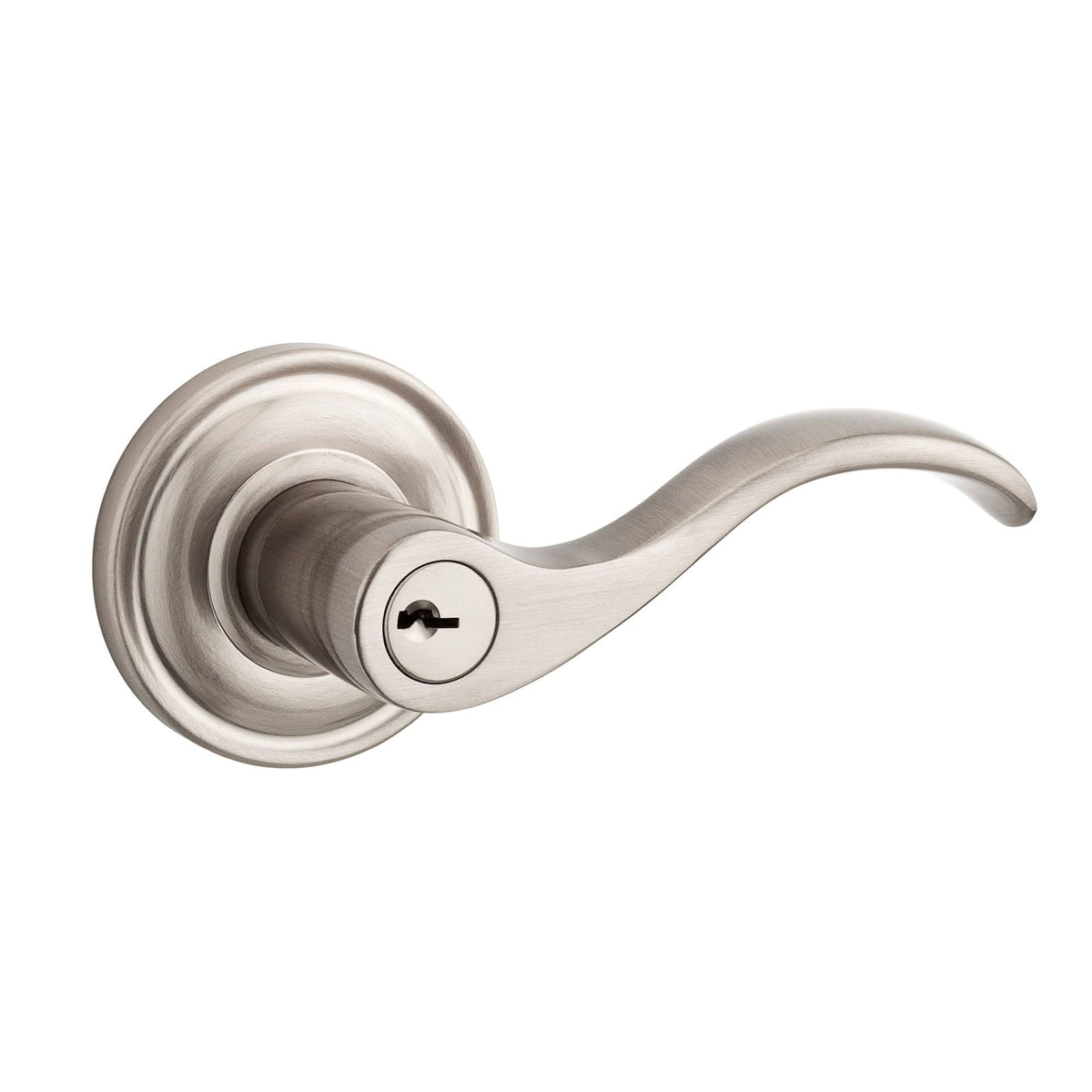 Satin Brass Keyed Entry Lever T671267
