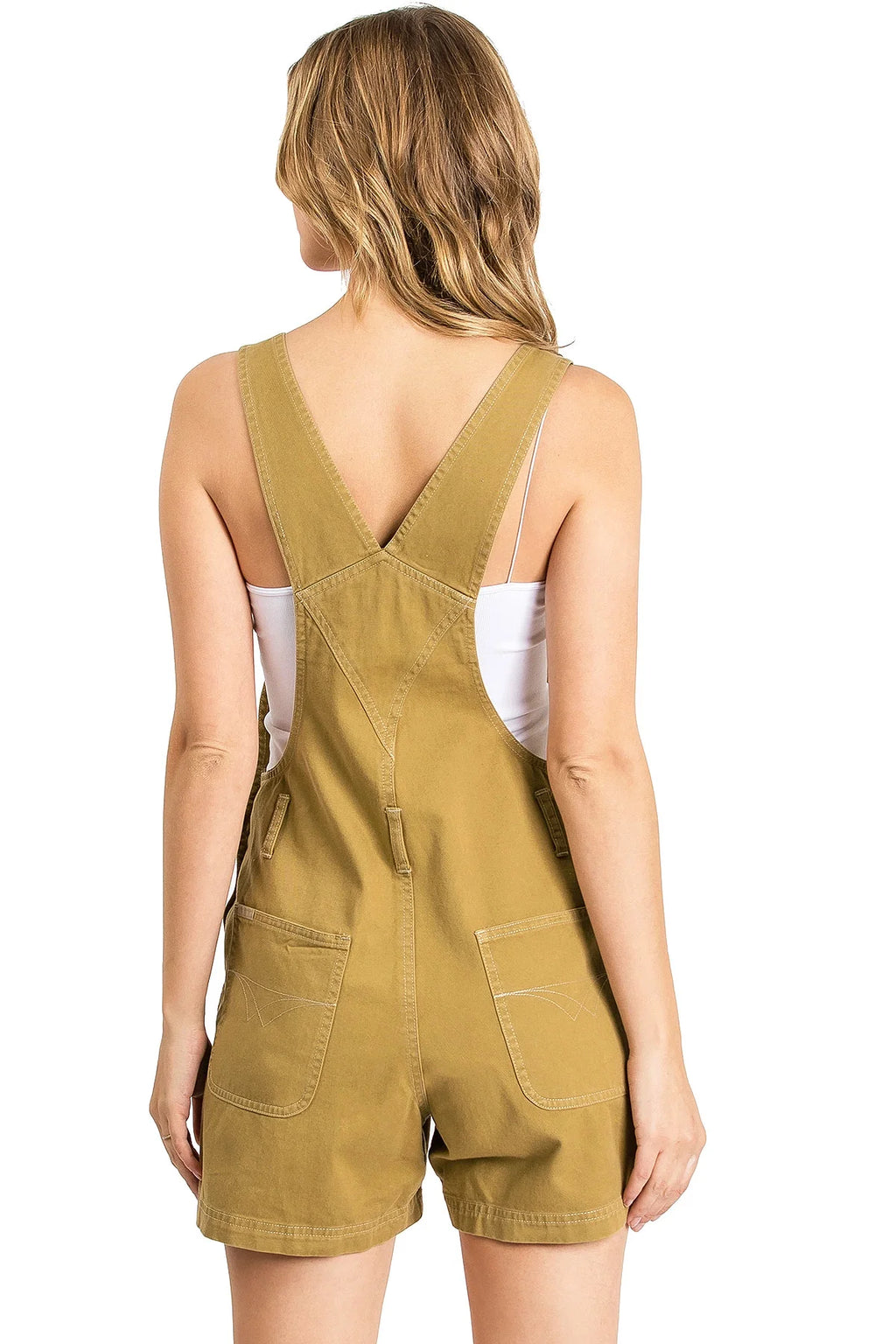 Mustard Twill Short Overalls I578