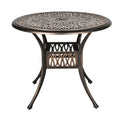 35.4" Diameter Cast Aluminum Round Patio Dining Table with Umbrella Hole I49809