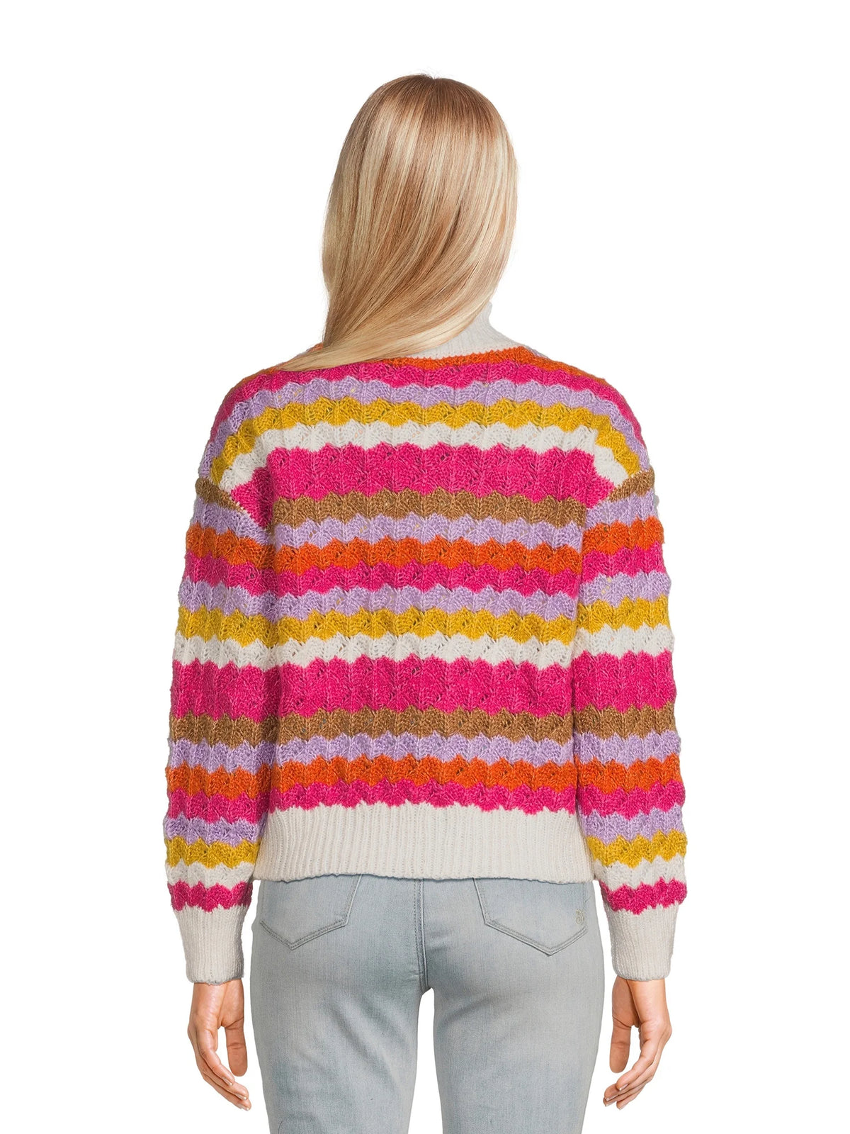 Women's Mock Neck Pullover Sweater with Long Sleeves, Midweight B4556