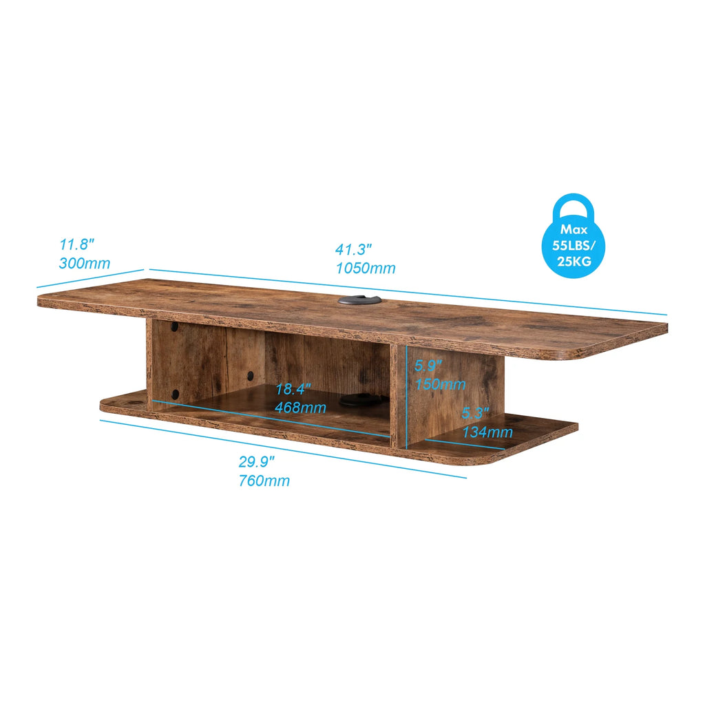 Wall Mount TV Stand up to 50" Walnut Y140