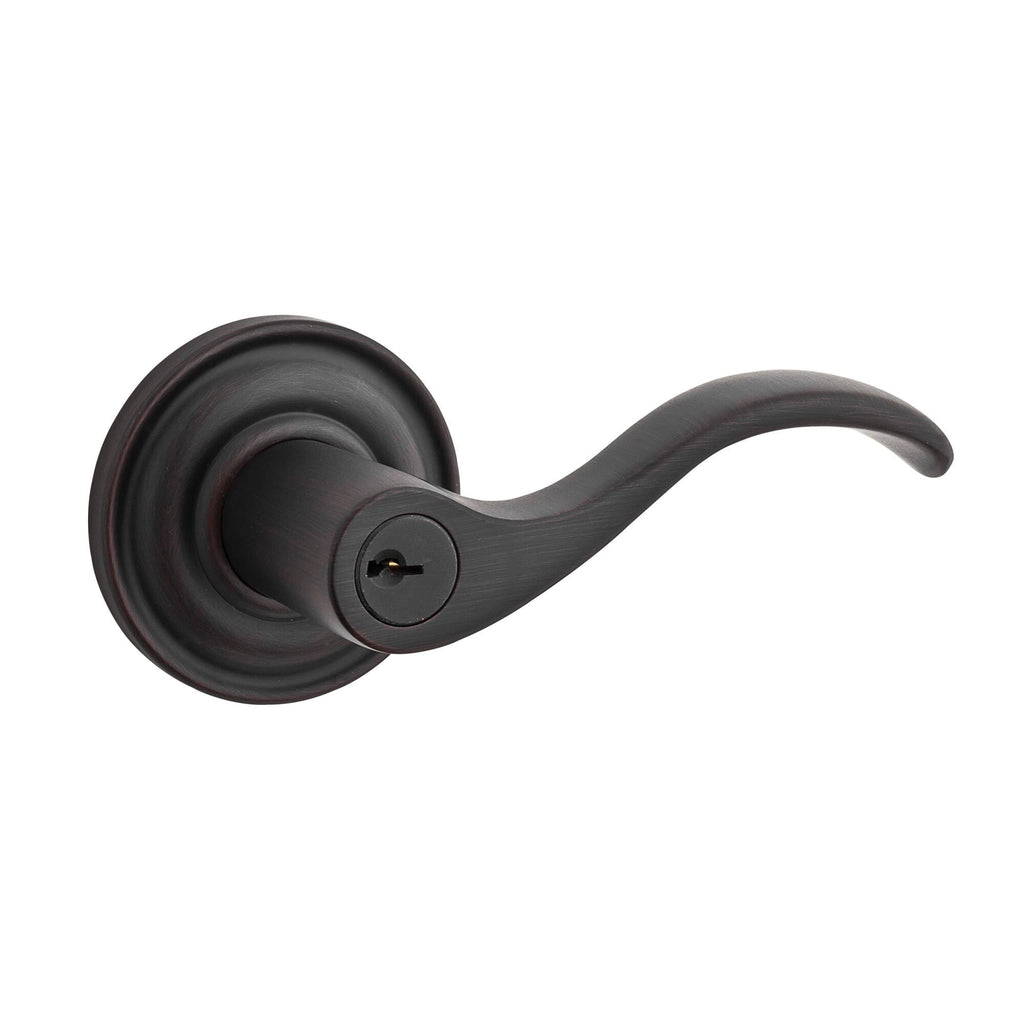 Satin Brass Keyed Entry Lever T671267