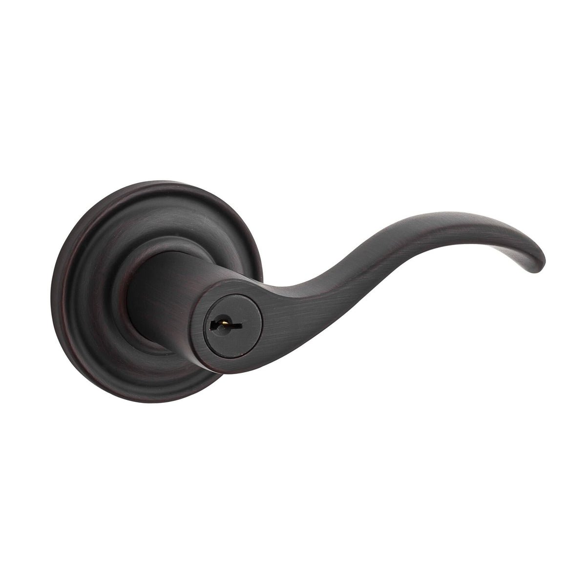 Satin Brass Keyed Entry Lever T671267