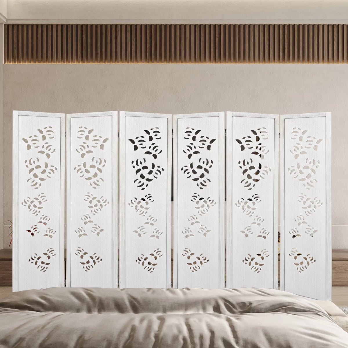6 Panel Wooden Folding Room Divider Z415380