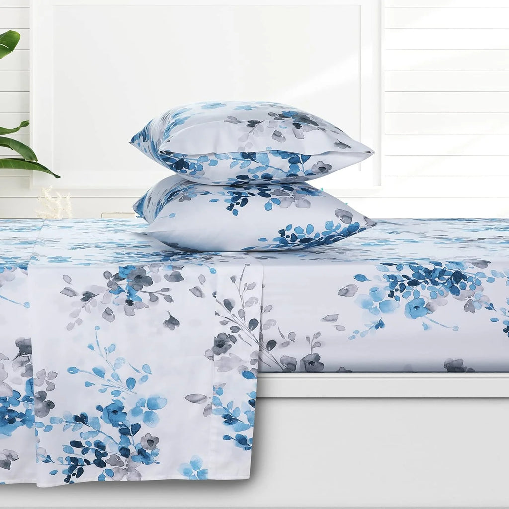 300 Thread Count Organic Cotton Deep Pocket King Bed Sheet Set Z2608
