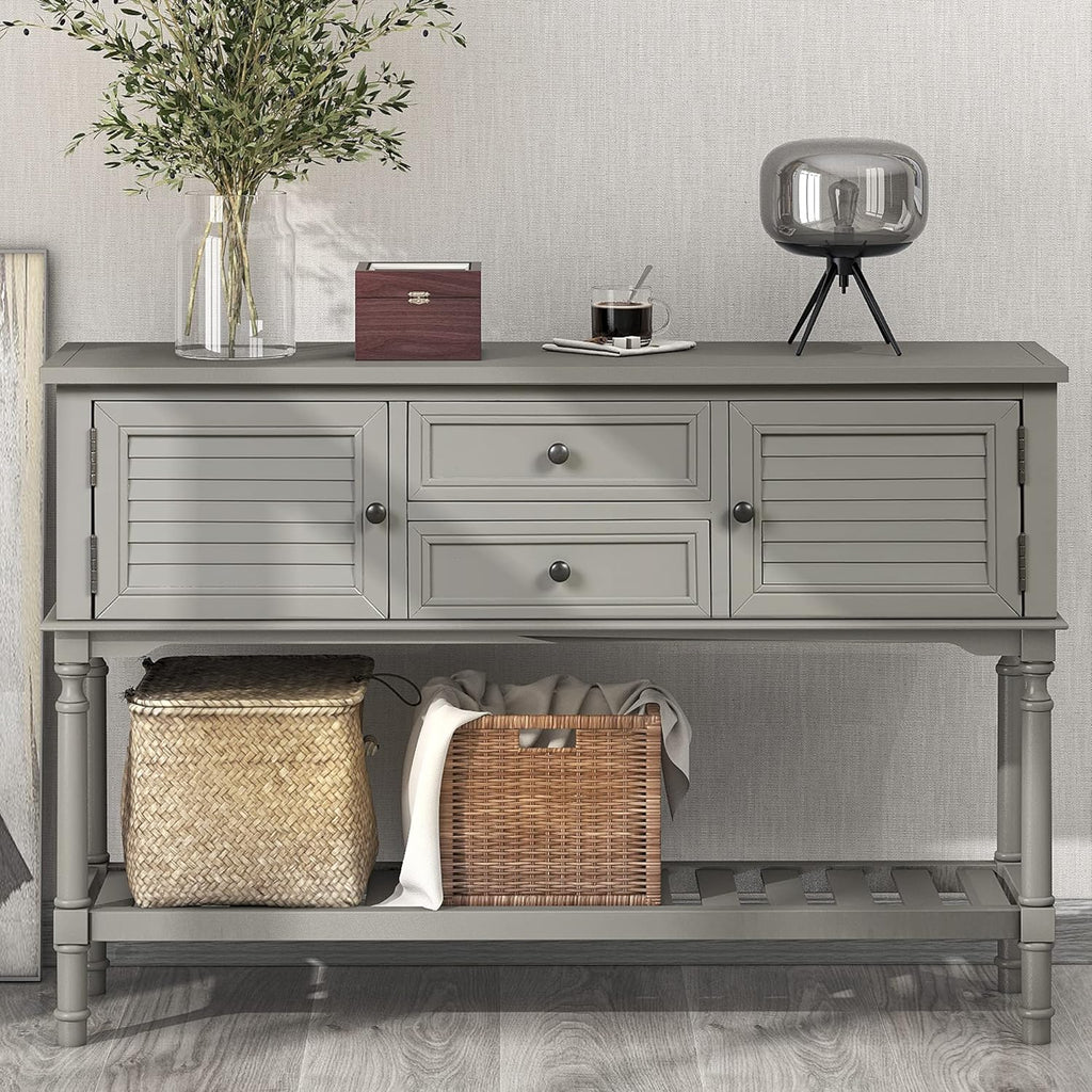Light Green 6 Drawers Sideboard Cabinet with Bottom Shelf Q3650