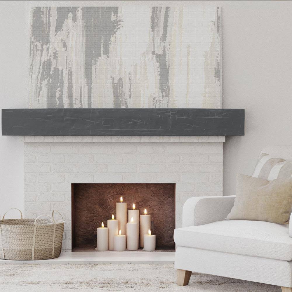 Aged Ash Hand Hewn Faux Wood Fireplace Mantel D851