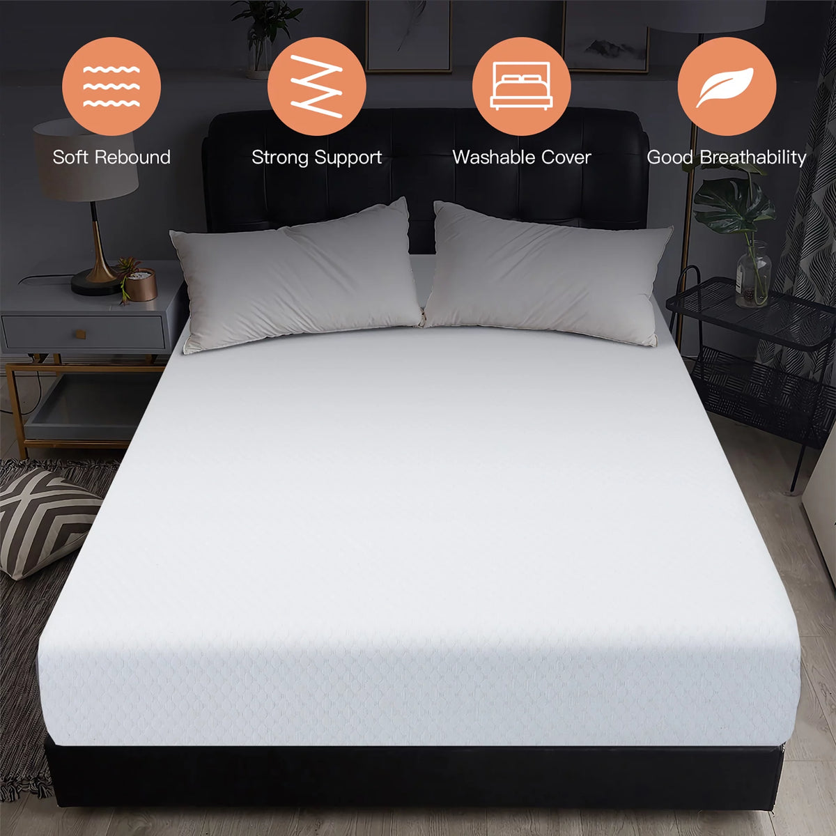 Twin Size 8'' Jacquard Foam Mattress Medium Firm J1293