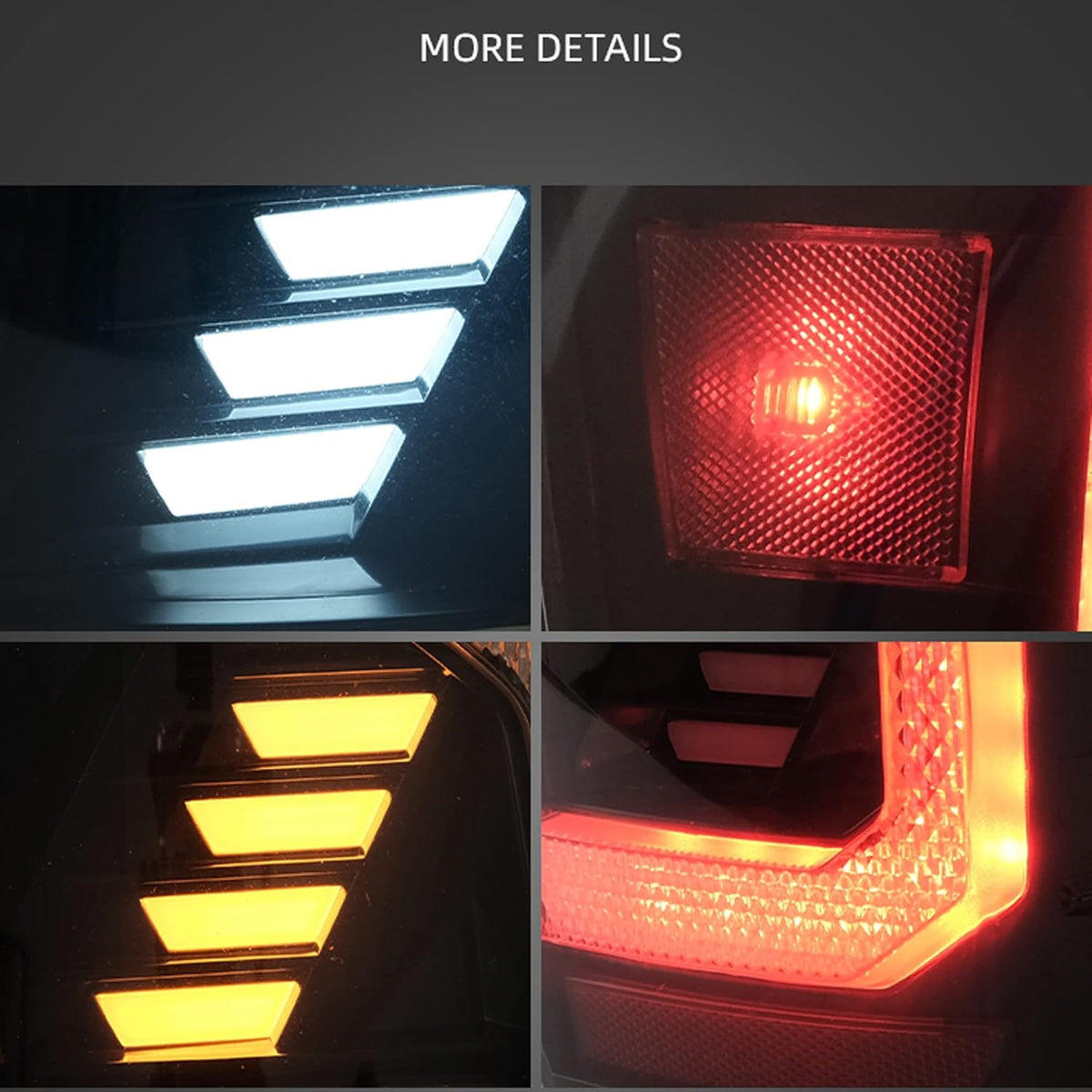 LED Smoked Tail Lights Assembly Compatible With 2016-2021 Toyota Tacoma J9715