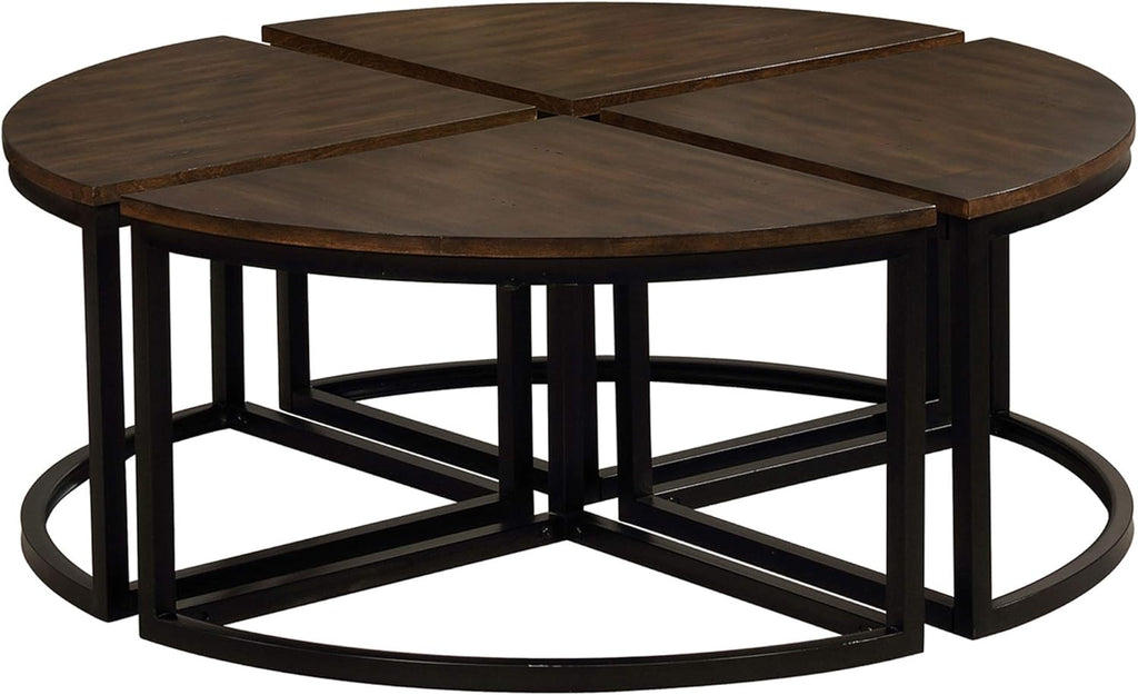 Set of 4 Round Wedge Wood Table J31690