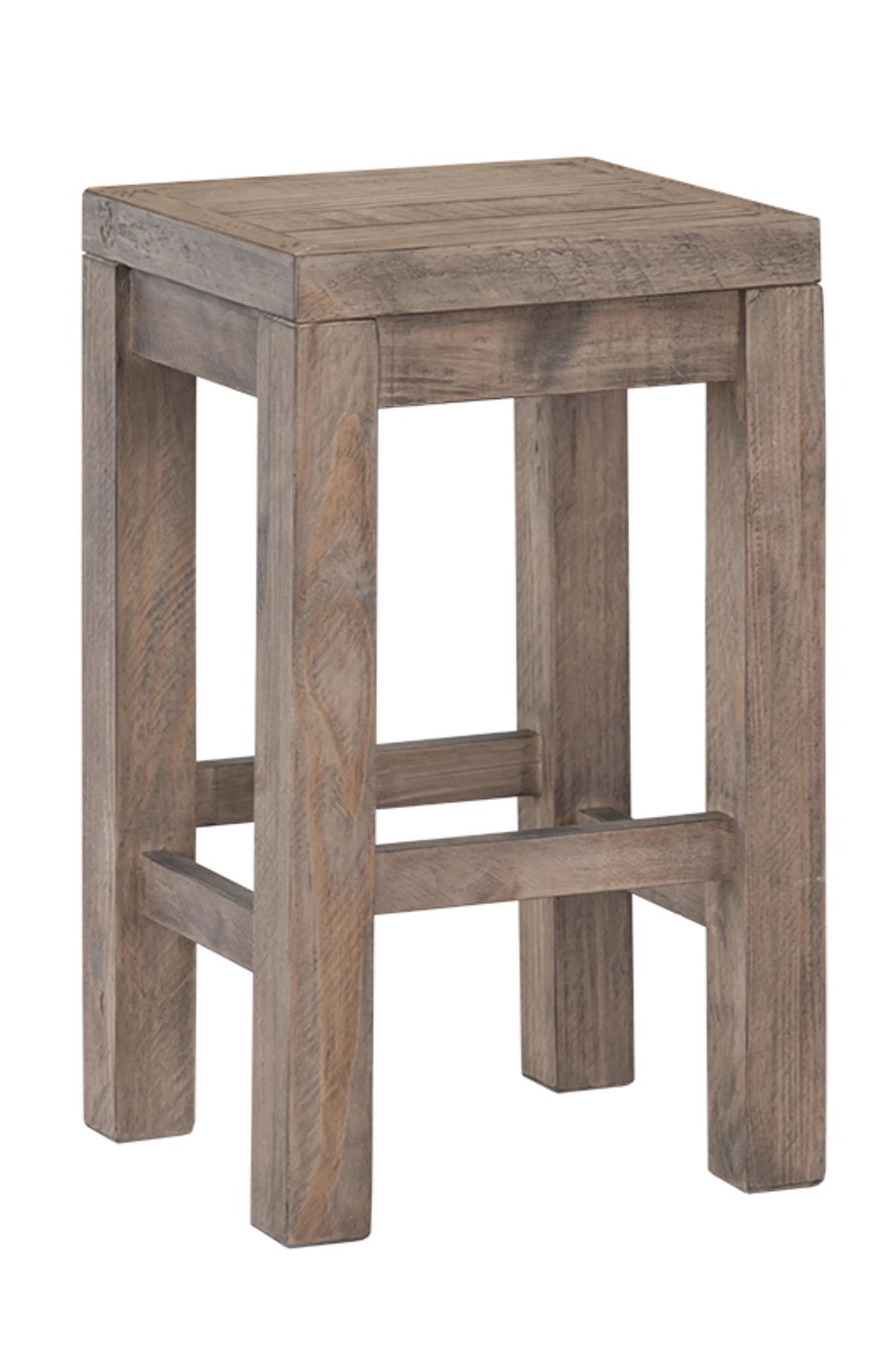 Distressed Light Brown Solid Wood Counter Stool G4520