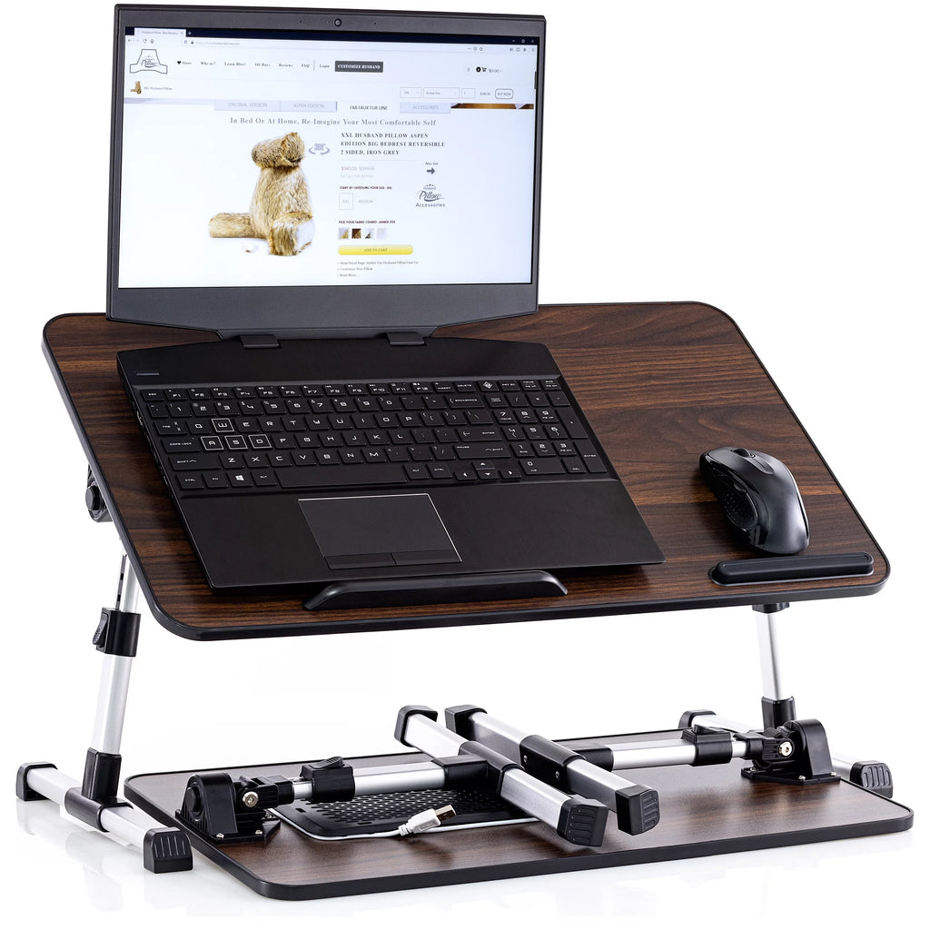 Brown Large Wood Top Lap Desk with Dual Cushion S447900